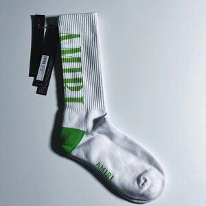 Amiri Vertical Logo Green Socks